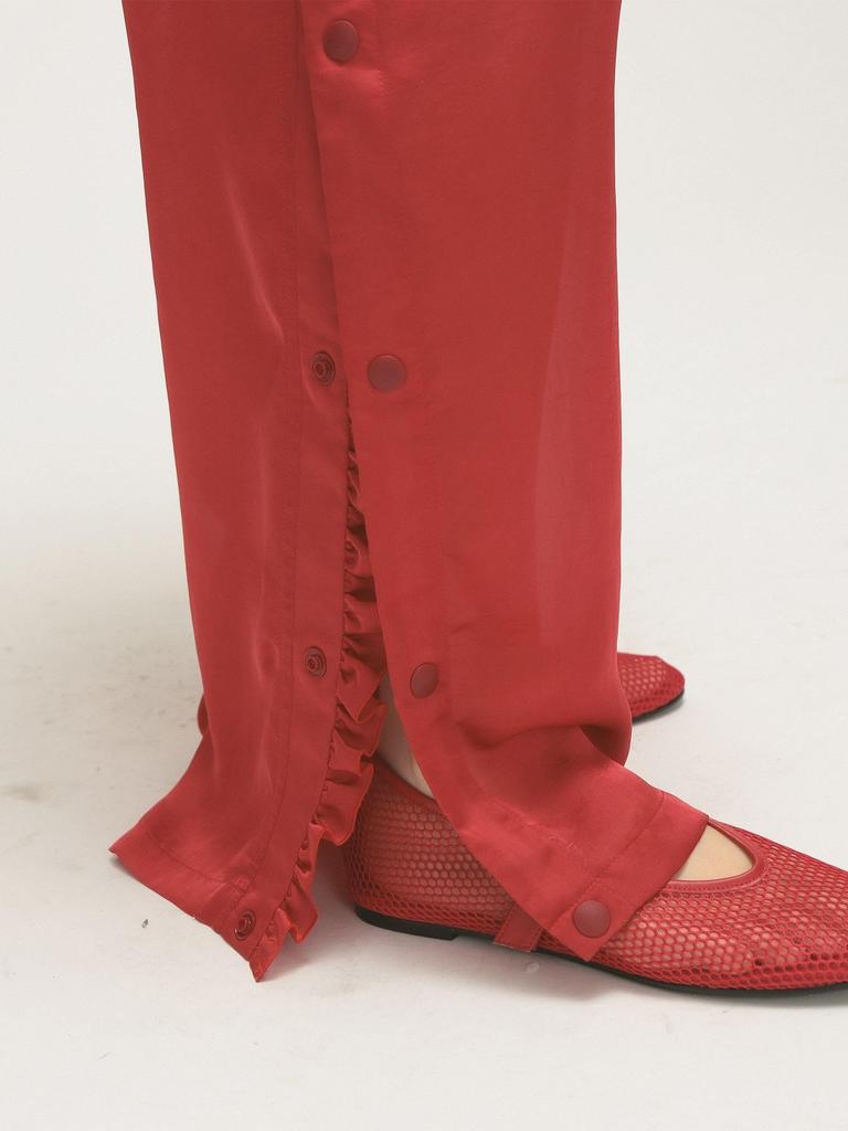 Beams Boy Maturely Snap Easy Work Pants, Women's, Red 0