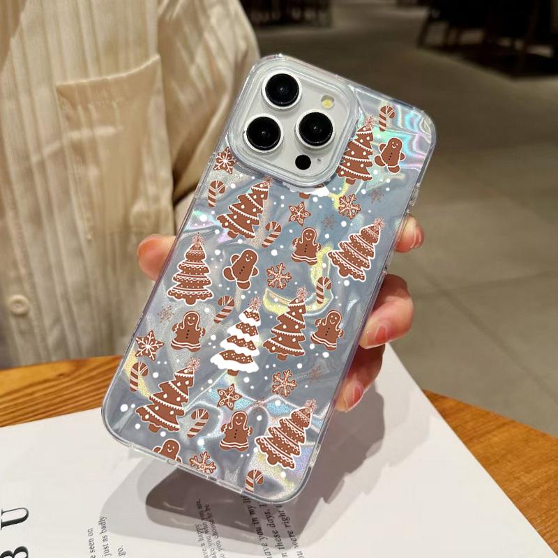 Mini Christmas Trees Printing Case For iPhone Air 17 16e 16 15 14 Pro Max 13 17 Pro Max ShockProof TPU Hybrid Hard Phone Cover