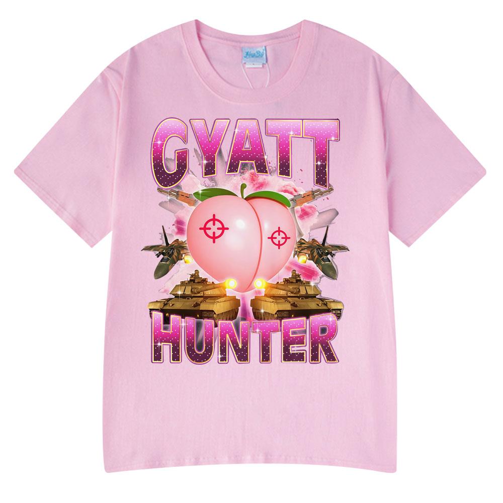 Vtipná trička Gyatt Hunter Vtipné Meme Tričko Pánská Bavlna Klasické Top Značkové Pánské Oblečení Streetwear Vintage Dámské Tričko