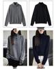 Women's 100% Wool Korean-Style Knit Sweater - Button Half-Open Stand Collar, Loose, Thickened for Autumn/Winter