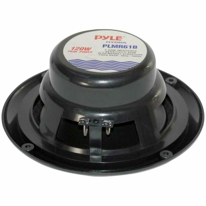 2 PYLE PLMR61B haut-parleurs double cône 120 watt rms 240 watt max 16,50 cm 165 mm 6,5" étanche mer piscine bateau hôtel, la paire