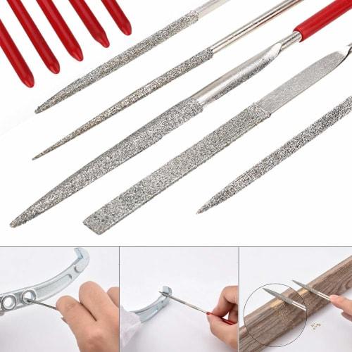 Bestgle Diamond File Set, Metal and Woodworking Sharpener, 10-Piece Set of Diamond Metalworking Files, Titanium Sharpener, for Metal, Woodworking, and