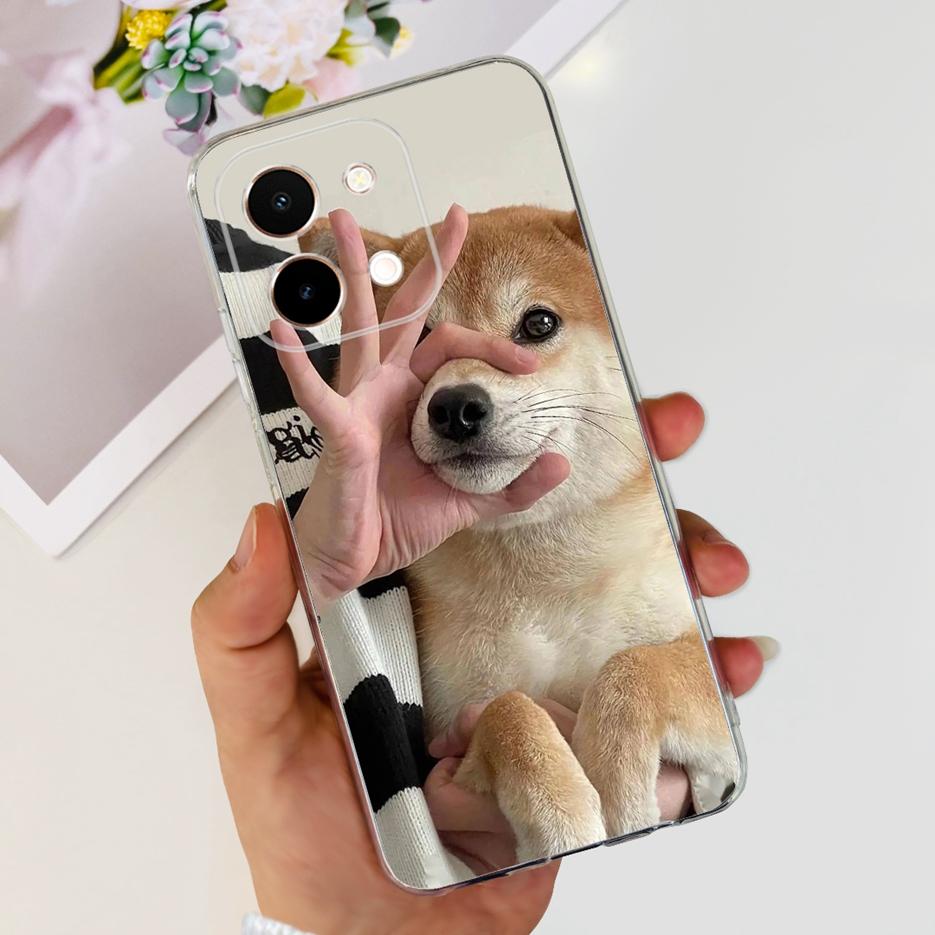 For Vivo Y28 4G Case V2352 Cute Cat Panda Painted Cover Soft Silicone Phone Case For Vivo Y28 Y 28 VivoY28 4G Funda 6.68'' Coque