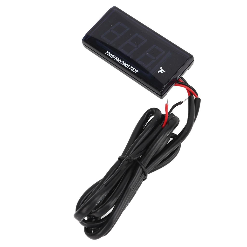 Water Temperature Gauge Fahrenheit Degree LCD Backlit Display Waterproof Water Temp Meter with 16mm Tee for Motorcycle