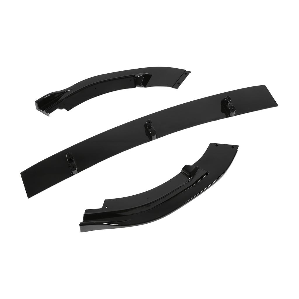 3Sections Front Bumper Splitter Lip UV Resistant Replacement for MK6 GTD 2009‑2013 Glossy Black