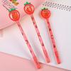 Back to school season 10pcs 0.5mm creative strawberry sequins neutral pen vegetable shape black fountain pen student gift prize stationery