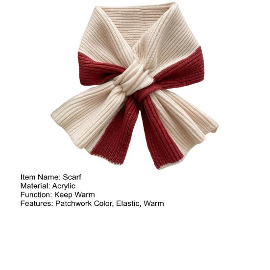 Women Scarf Patchwork Color Soft Comfortable Wrap Around Design Winter Scarf Neck Care Fashion Accessories