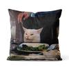 Gaslight Gatekeep Girlboss Salad Cat Meme Throw Pillow Covers Cushion Cases Pillowcases for Sofa Bedroom Cm X Cm