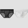 Men Briefs Low Waist Thin Yarn Breathable Panties Perspective Mesh Solid Color Design Elastic Men Underwear