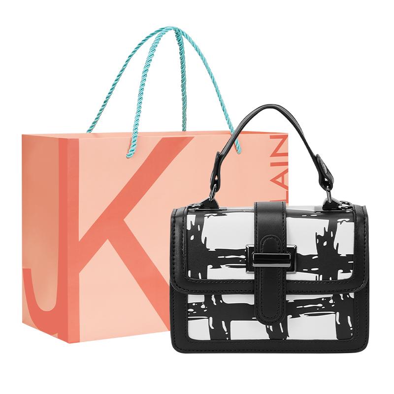 

Новая маленькая квадратная сумка JANE KLAIN из ПУ, сумка на плечо, сумка через плечо, сумочка обычная женская черно-белая клетчатая JK-BA1621 19.1*8.1*14.0CM