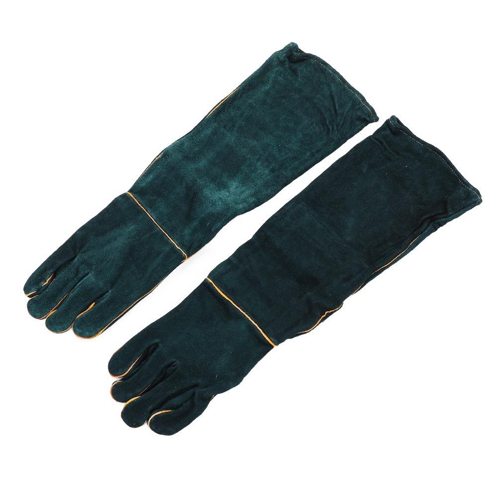 60Cm Length Pet Bite Tough Glove Extended Cuff Tear Proof Anti Scratch Glove Thick Cowhide Sturdy Texture Long Safety Glove