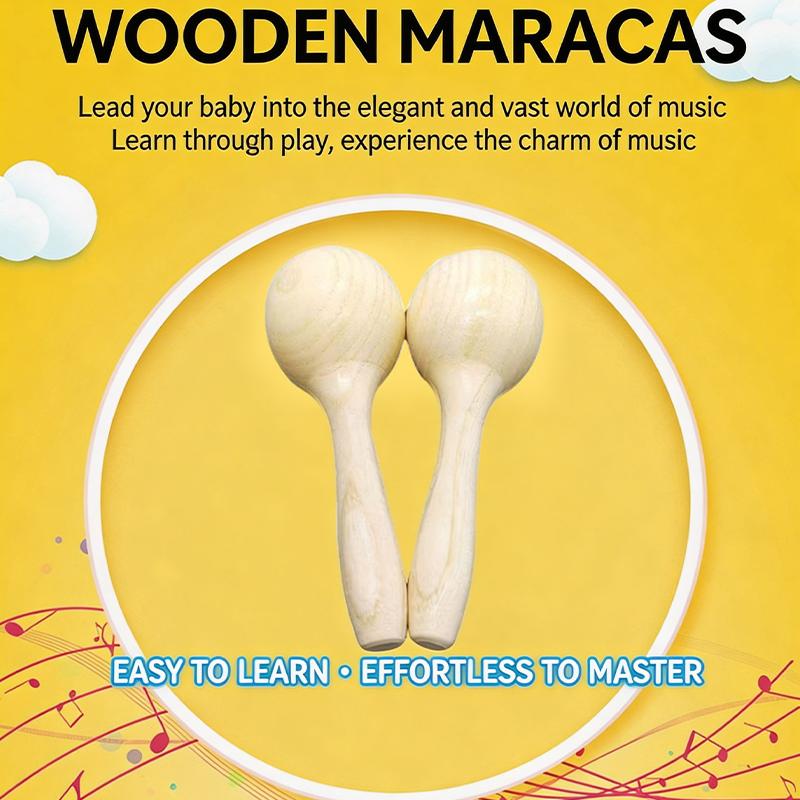 Wood Maraca Music Toy Early Education Toy For Children'S Orff Percussion Instruments