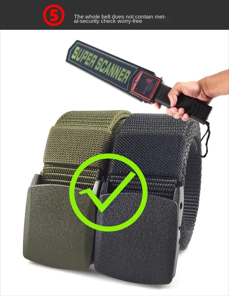 Black Automatic Buckle Nylon  Belt  Waist Canvas Belts Outdoor Strap Travel Sports Belt for Men and Women