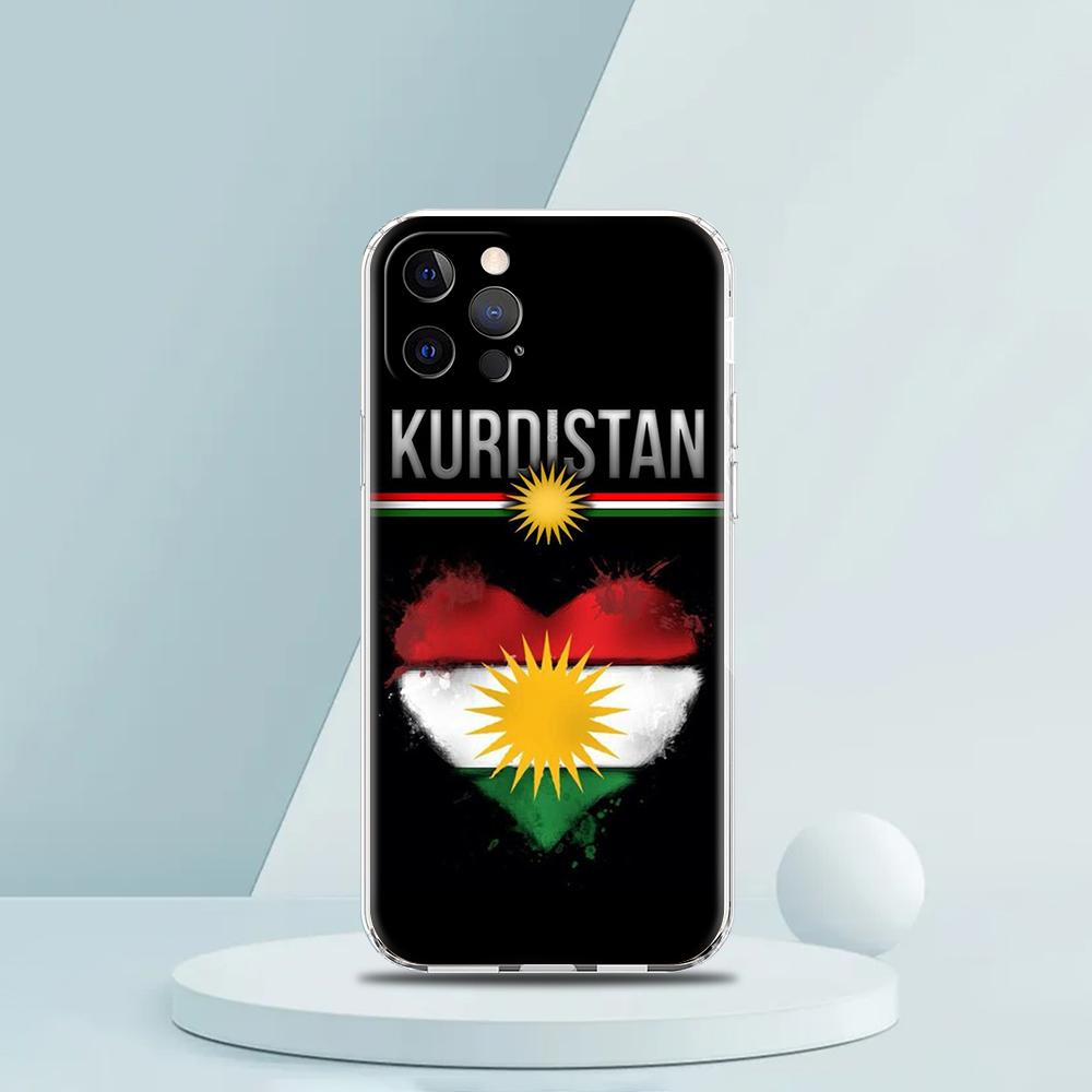 K-Kurdistan Flag Phone Case for iPhone 16 15 14 13 12 Pro Max Transparent Soft for iPhone 11 Pro Max 7 8 Plus XS XR Shell Capas