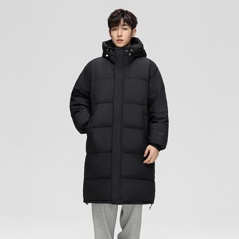 

Down jacket men s and women s simple long hooded winter new thickened warm casual trend down men s jacket M