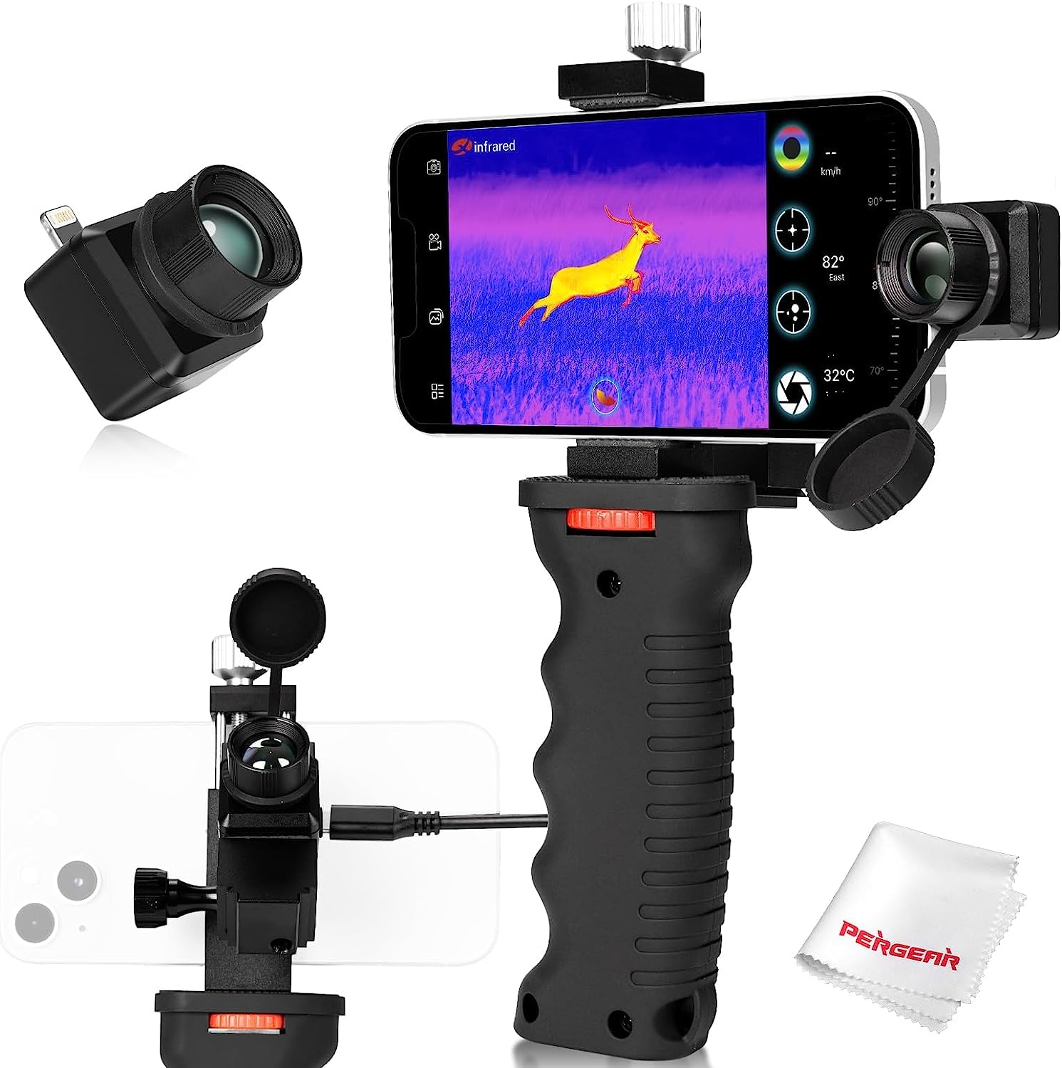 

InfiRay Xinfrared T2 Pro Thermal Camera Compatible with iPhone 6s and above iOS 11 and above Japanese App 1300m Max Distance Resolution 13mm Focal