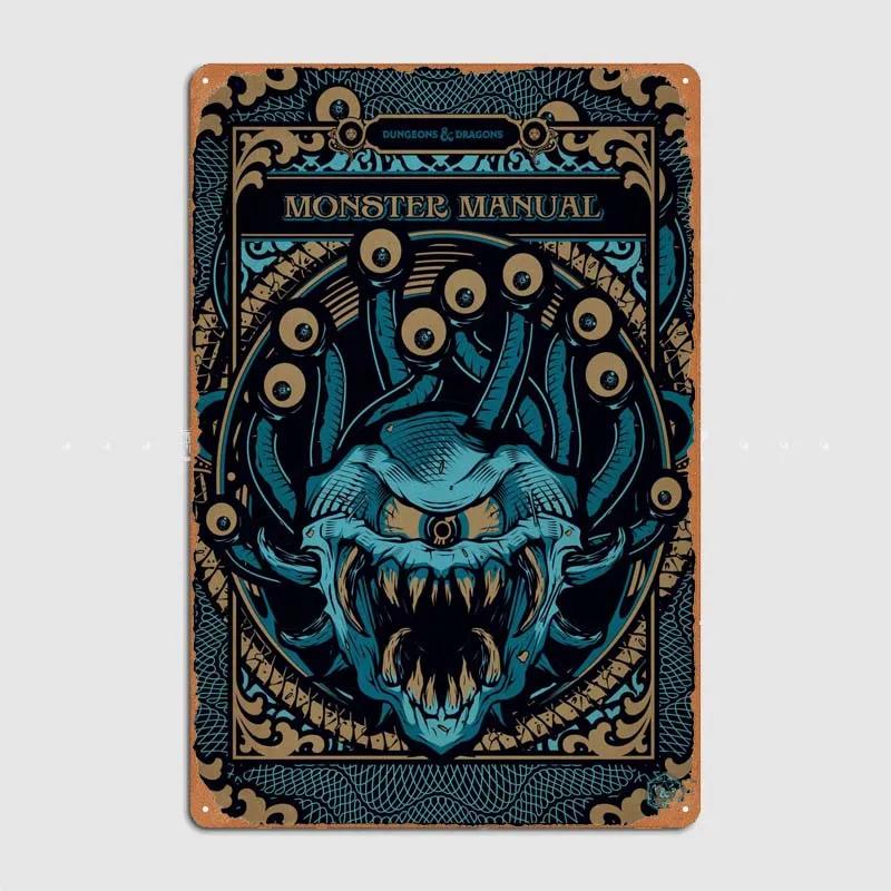 D-Dungeons And Dragons Posters Bedroom Decoration Game Signs Wall Art Vintage Metal Tin Sign for Gamer Room Wall Decoration Home
