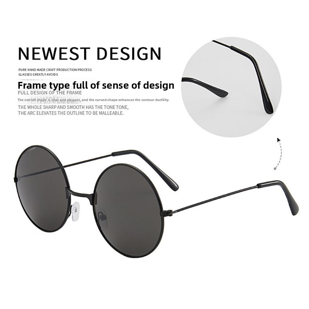 Retro Sunglasses Men's and Women's Round Prince Sunglasses Toad Glasses Color Reflective Sunglasses On the Beach Prince Glasses