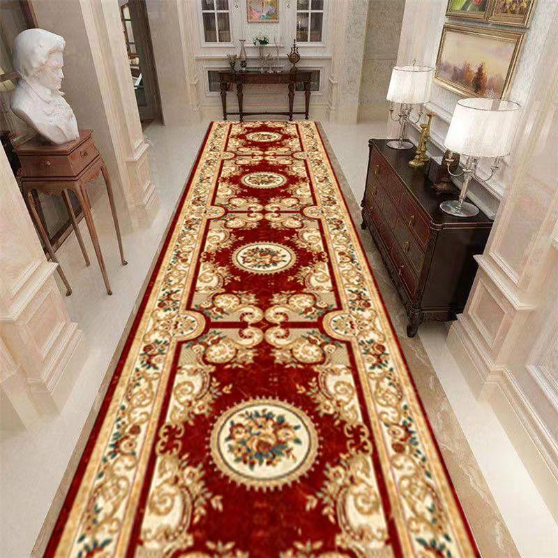 Classical European Lobby Long Hallway Stairs Luxury Carpet Hall Entrance Home Decor Corridor Aisle Runner Customable Wedding Rug