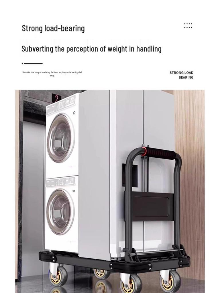 Foldable Steel Hand Truck: Portable Small Trolley for Transporting Goods