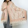 New jacquard fringed scarf travel wear cape women's outer shawl windproof warm scarf