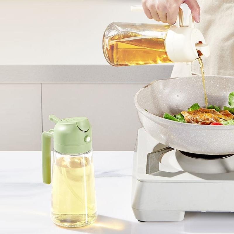 2-in-1 Glas Ölzerstäuber und Spender Auslaufsicheres Design Mit Zerstäuberdüse Für Präzise Fettkontrolle