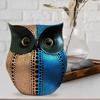 Modern Classy Happy Owl Resin Art Figure Showpiece (Pack of 1, Pink & Blue)