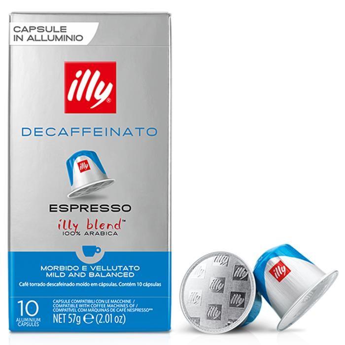 Capsules café - Illy - Nespresso Decaffeinato - Sans caféine 100 Arabica - Boîte 10 dosettes