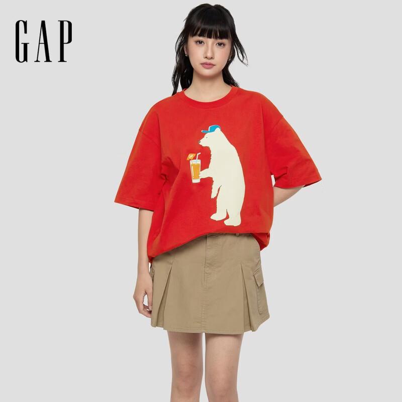 GAP Unisex 2026 Spring Creative Logo Print Loose Short Sleeve T-Shirt 185/104A
