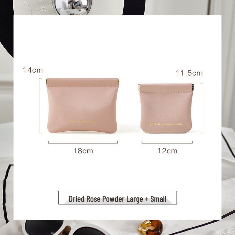 

Automatic Closure Spring Coin Purse: Waterproof PU Digital Bag, Portable Makeup Bag, Data Cable Storage, Card Slot Thick Small 12x11.5cm розовый