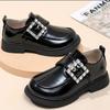 New Girls Princess Leather Shoes Fashion British Style Children School Black Flat Shoes Spring Autumn Kids Dress Mary Jane Shoes