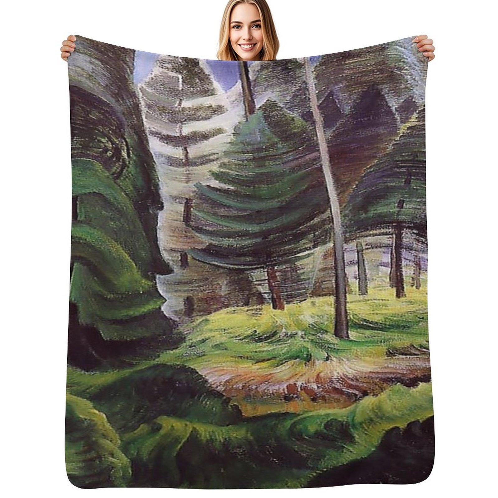Emily Carr Throw Blanket Year Round Soft Comfortable Blanket for Home Size: 75*100cm, Weight: 230 GSM