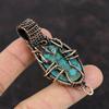 Copper Blue Turquoise Pendant Copper Wire Wrapped Gemstone Pendant Very Pretty Copper Jewelry Handmade Pendant Turquoise Jewelry For Gift