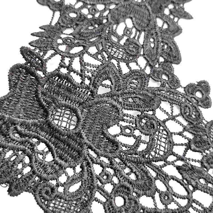 Water-Soluble Lace and Polyester Silk 3D Embroidered Collar Corsage.