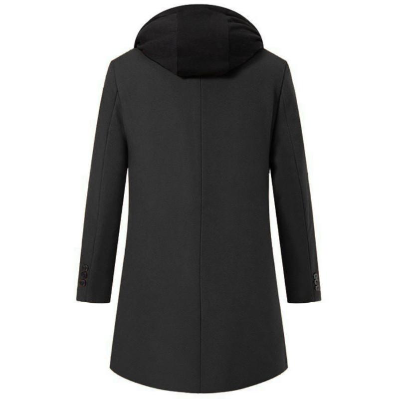 Men's Business Casual Padded Hooded Overcoat Autumn/winter High-end Fleece Plus Size Jacket