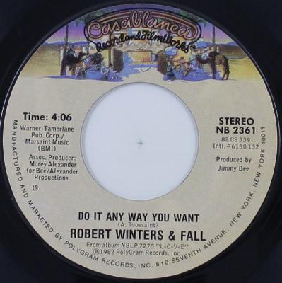 7-Zoll Schallplatte ROBERT WINTERS & FALL - Do It Any Way You Want NB2361 Casablanca 1982 US Soul/Funk Gebraucht