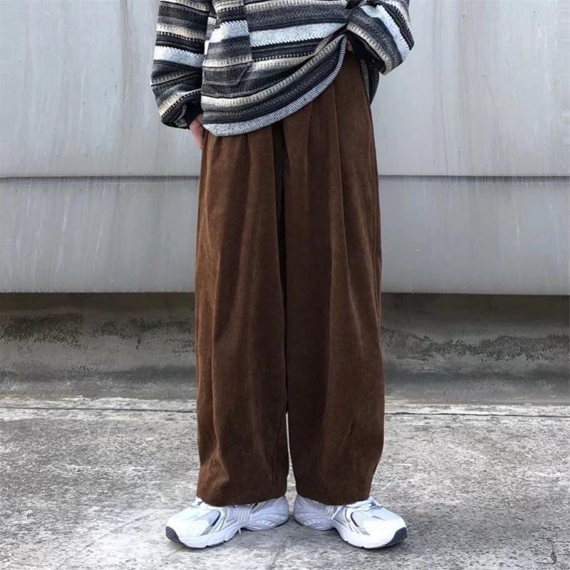 

Мужские весенние и летние комбинезоны High Street Retro, однотонные прямые повседневные брюки, свободные спортивные штаны большого размера 3XL кофейный