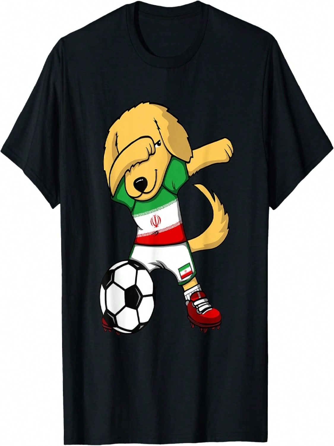 Dabbing Golden Retriever Soccer Fans Jersey Football T-Shirt S разноцветный