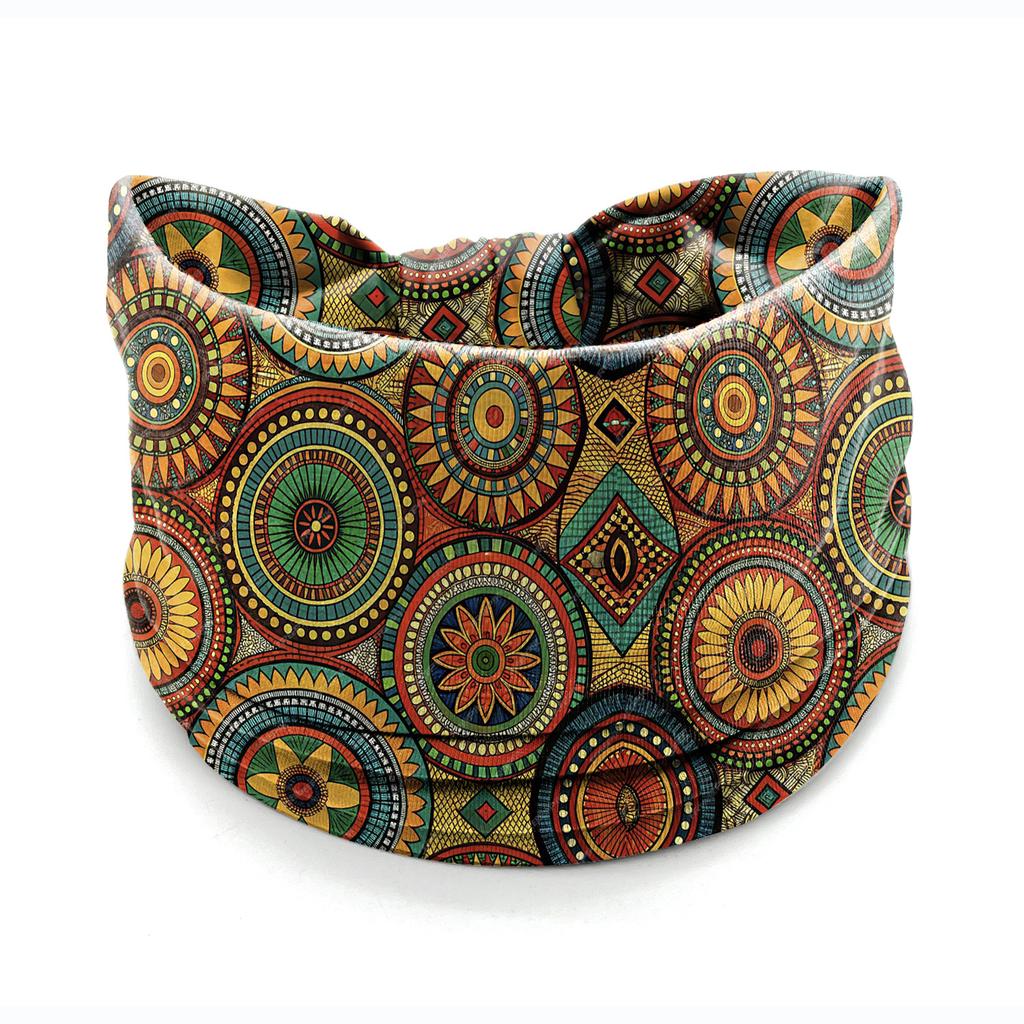 European American Women's Hair Band African Print Pattern Wide Edge Elastic Knot Sports Yoga Headband Women's Headwear Hair