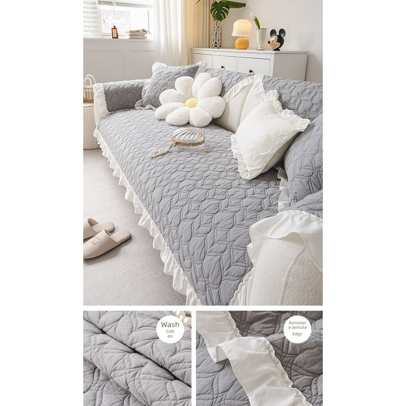 

Минималистичная юбка в корейском стиле, подушка для дивана, новинка 2025 года, ткань из чистого хлопка, декоративная подушка, чехол для дивана на весь год Liv-Fog Ash 70*70cm