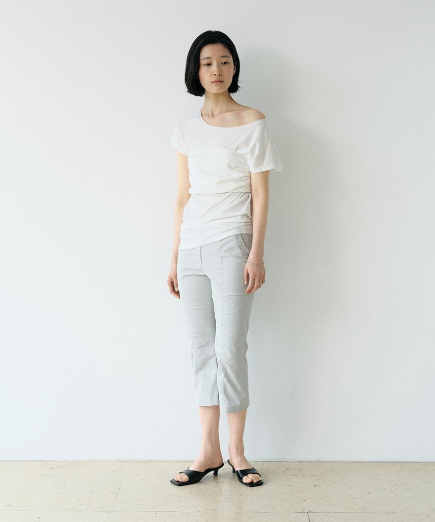 Loutaideu Cotton Capri Pants [Light Gray]