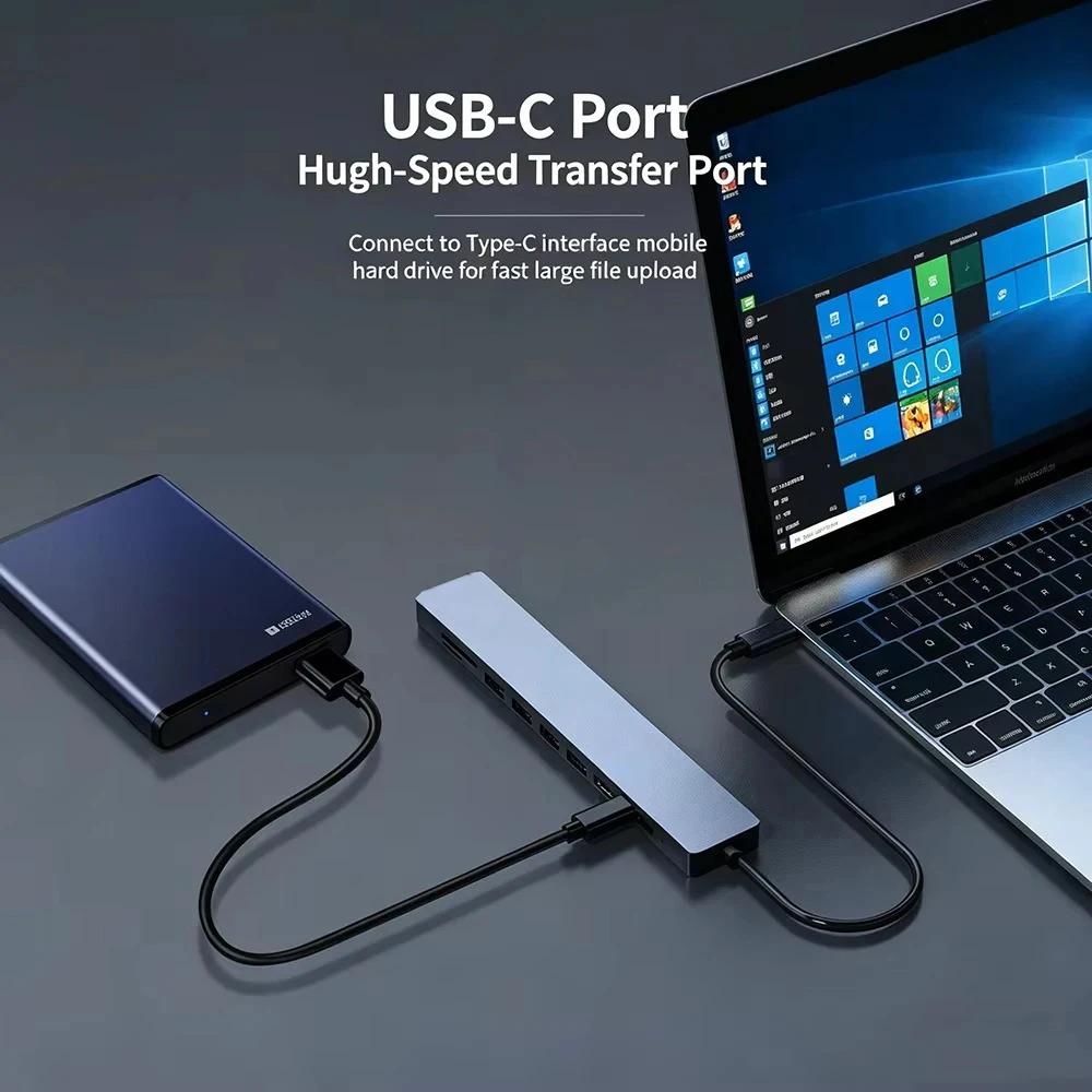 9 IN 1 USB 3.0 HUB USB C Docking Station SD TF Hubs 5Gbps Transmission TYPE-C To 4K HDMI Adapter USB Splitter for Laptop