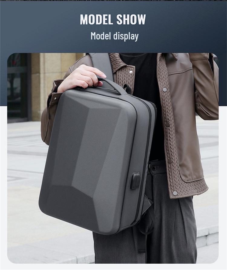Men's Large Capacity Hard Shell Business & Student Laptop Backpack