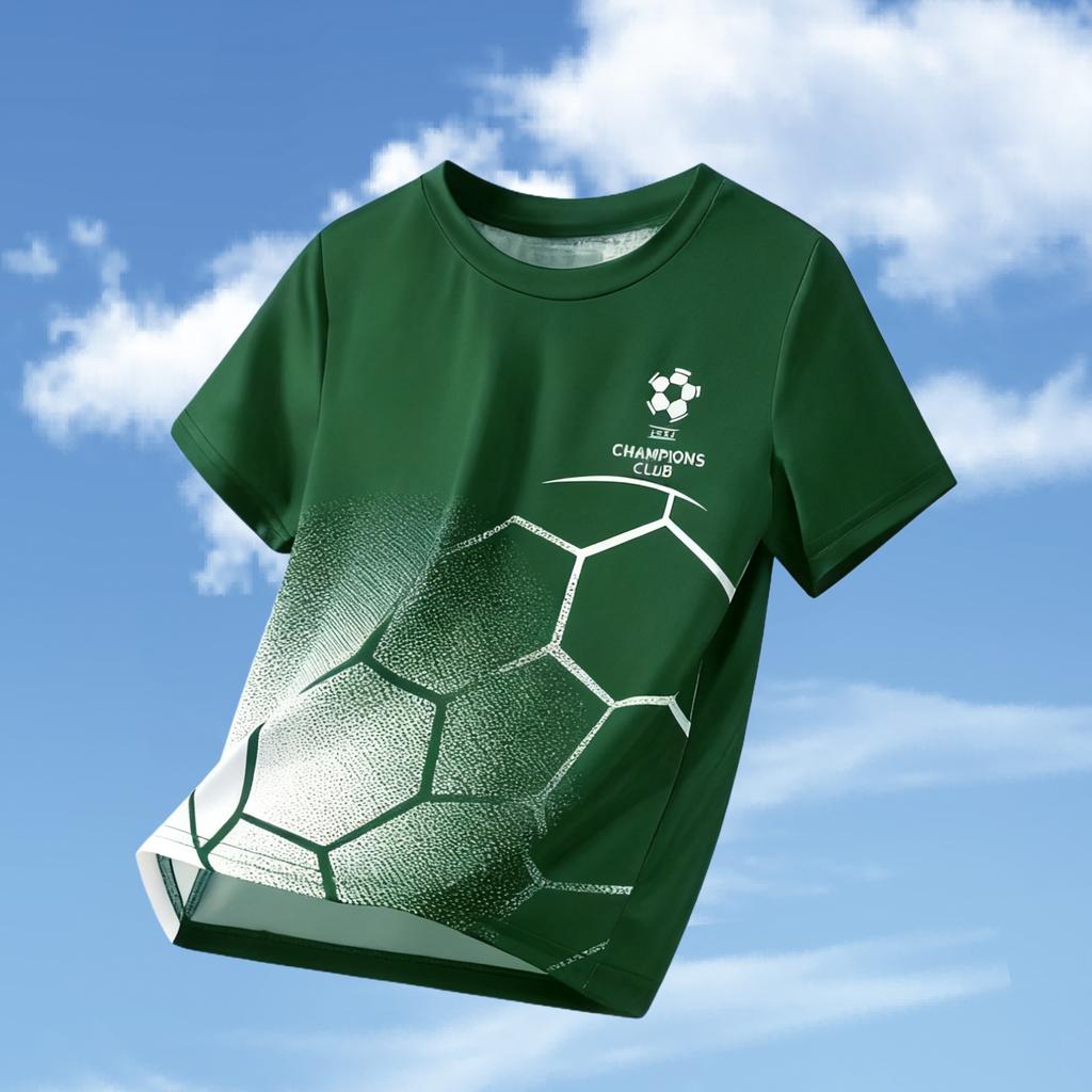 Unisex Kids Football Short Sleeve T Shirt 2-14Y Outdoor Moisture Wicking Soccer Jersey Casual Children Wear