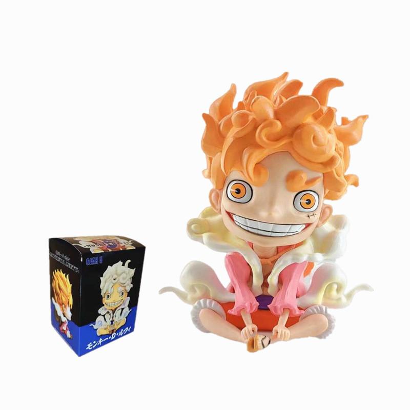 Adorable One Piece Luffy Figurine Sun God Nika Form Pvc Sitting Pose For Enthusiasts