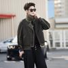 2025 Winter Men's Retro Shearling Lined PU Jacket with Thick Lambswool Lapel