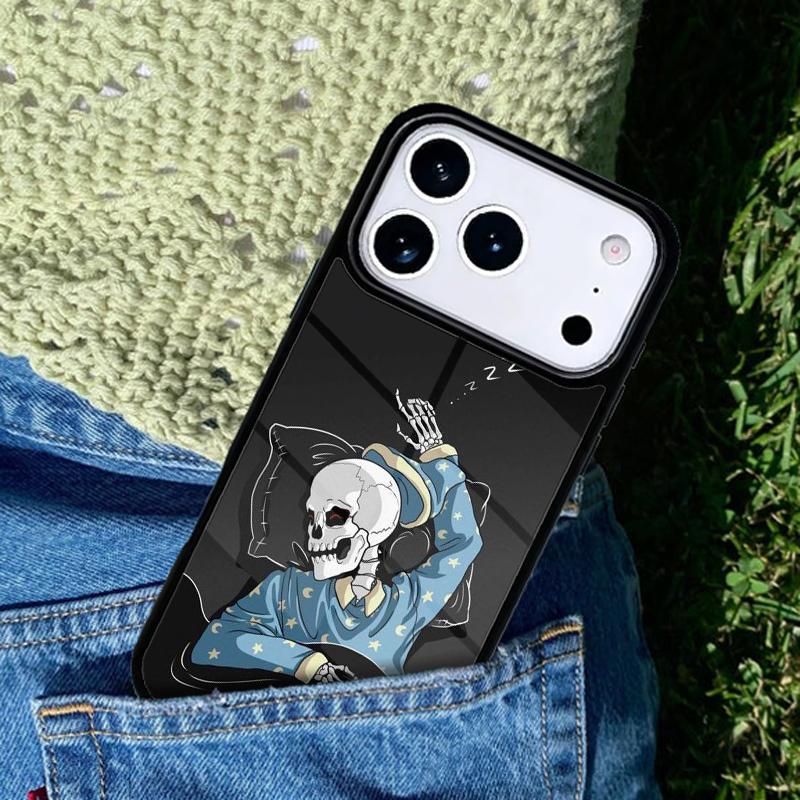 Skeleton Skull Art Phone Case For iPhone 17 AIR 16 Pro Max 15 14 Pro 11 12 13 Shockproof Silicone Cover