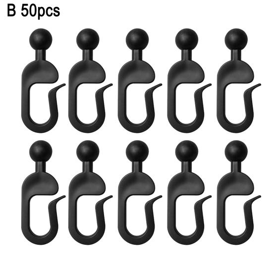 30/50Pcs Plastic Gazebo Curtain Hook Heavy Duty Multi-Functional Outdoor Hotel Gnats Netting Black Curtain Track Hooks Gazebo Accessories