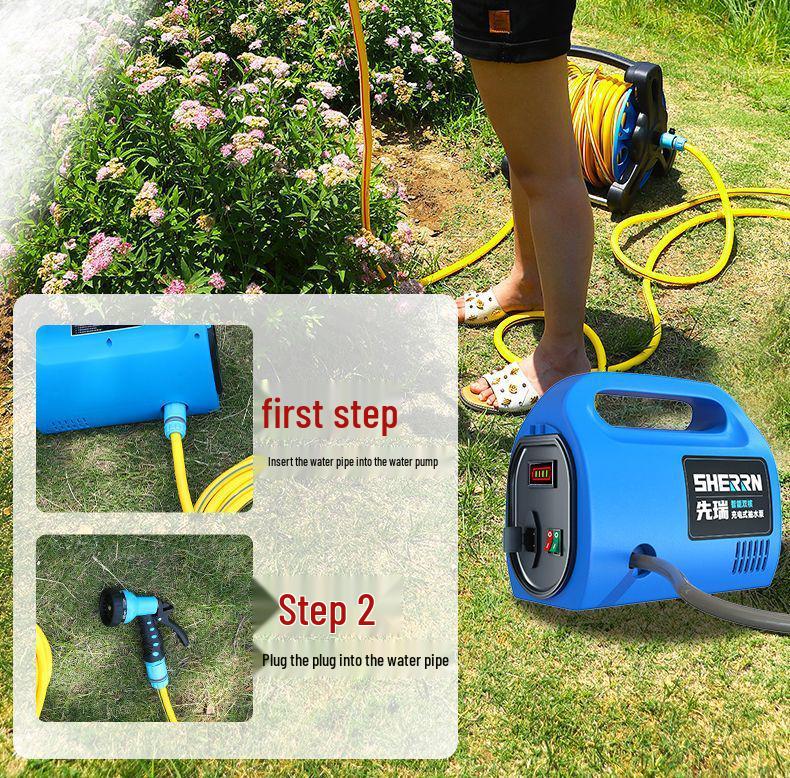 Portable Rechargeable Water Pump for Home Gardens and Outdoor Irrigation