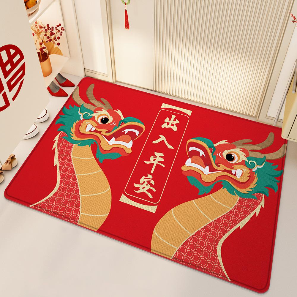 New Chinese Red Festive Dust Resistant Dirty Door Mat Home Access Safe Entrance Door Door Mat